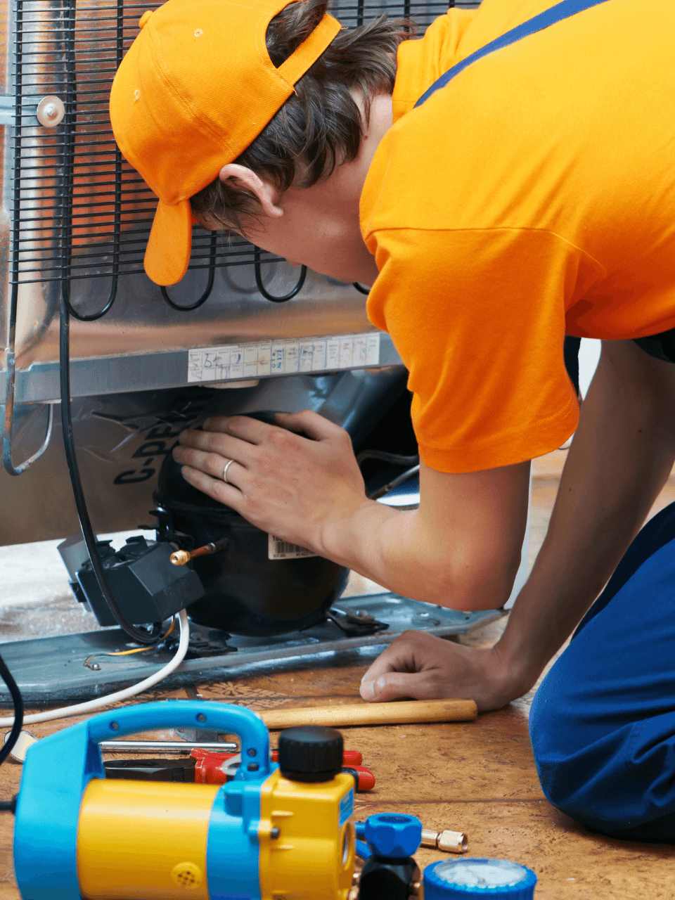 Technician working on equipment